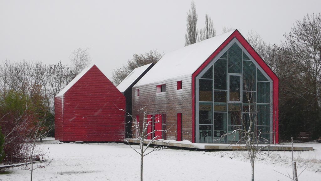 The Sliding House in snow