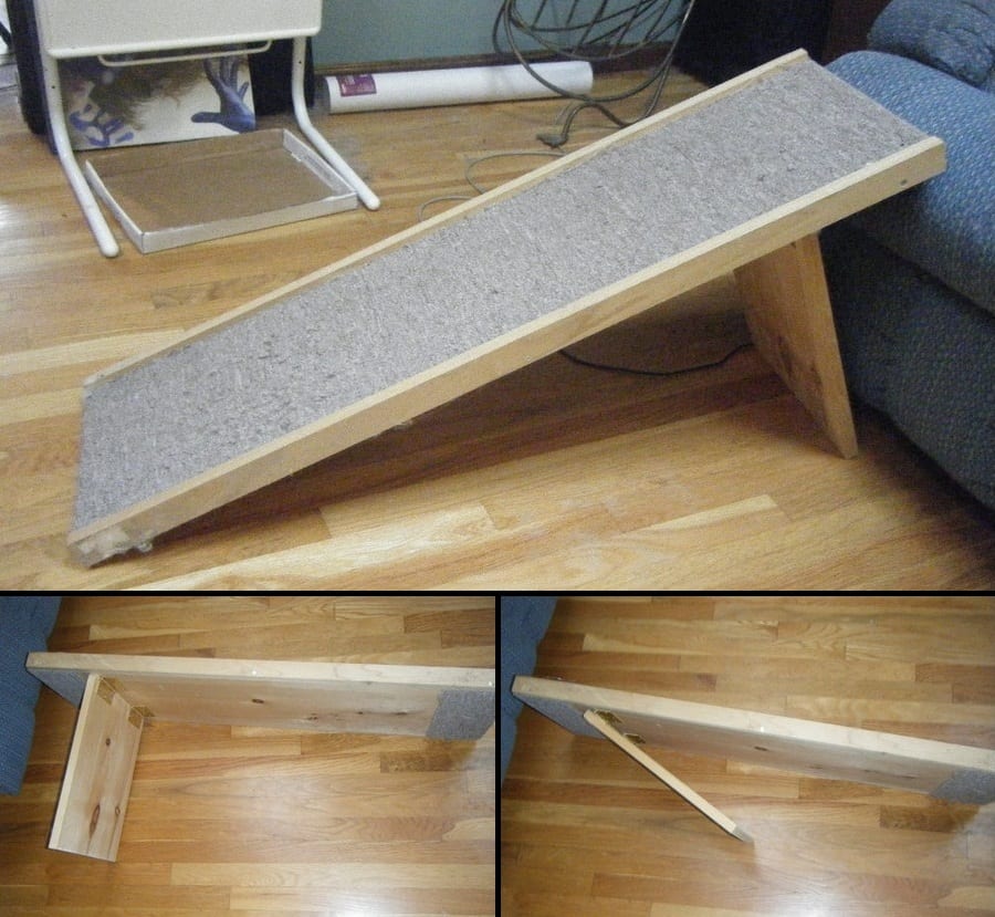 One of our fans – Jess Manderson – sent us a message requesting a simple idea on how to build a pet step/ramp for her dog Mini who’s in his golden years. It took a while, but we found one :-)