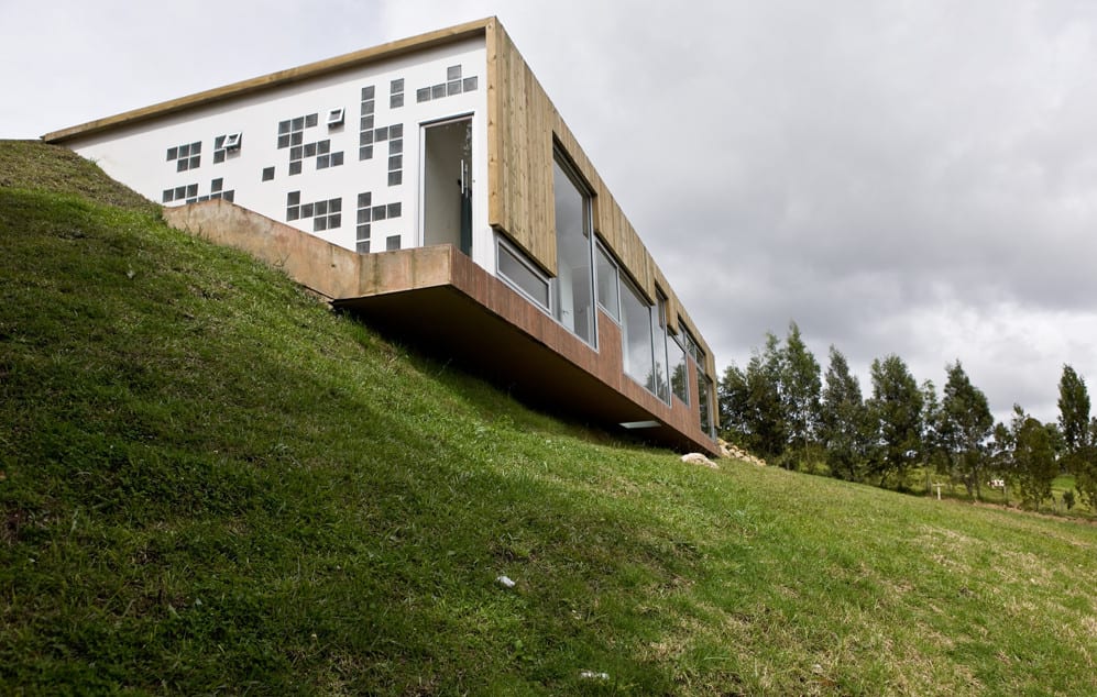 Looking up at the house