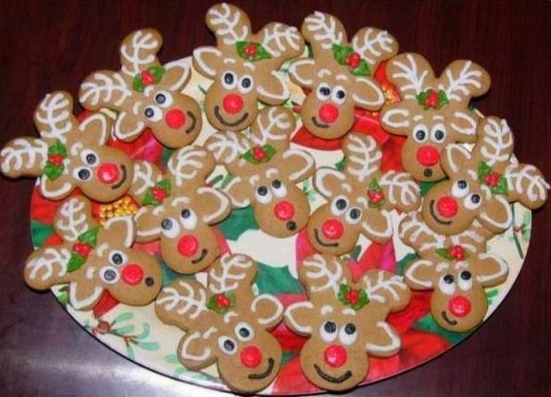 Bored of gingerbread men? Why not turn them upside down and turn them into reindeer?