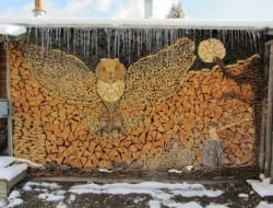Isn't this an amazing bit of wood stacking?  I don't think I would ever be able to use it for fire wood if it was at my place.  Could you?