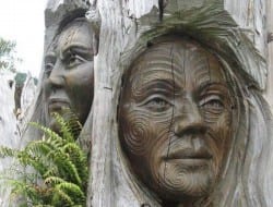 When man and nature collide in a sympathetic way, the results can be amazing.  What do you think of theses Maori carvings from Marahau, Golden Bay, New Zealand - Papatuanuku, the Mother Earth and Ranginui, the Sky Father?