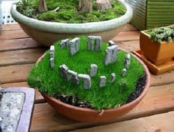 Would you make a miniature Stone Henge for your outdoor table?   Maybe if you have more of a brown thumb some pyramids in the sand would be better?  Is this a yes, no or maybe?
