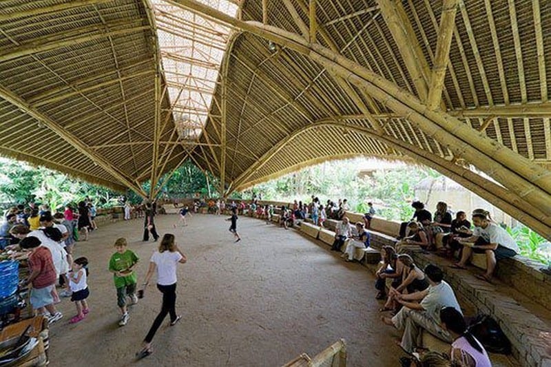 This is a great example of the versatility and strength of bamboo. It's an open plan school. Do you like it?