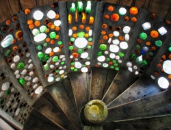 Here’s an alternative to stained glass. It's made from recycled bottles. What do you think?