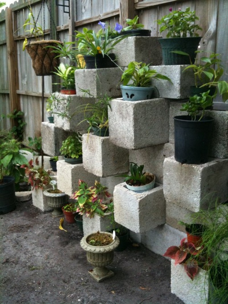 Cinder Block Vertical Planter