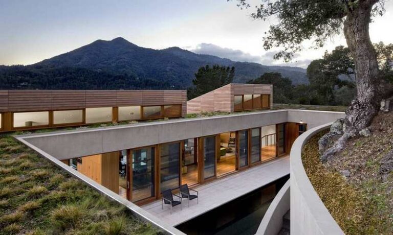High on a hill with mountain and bay views