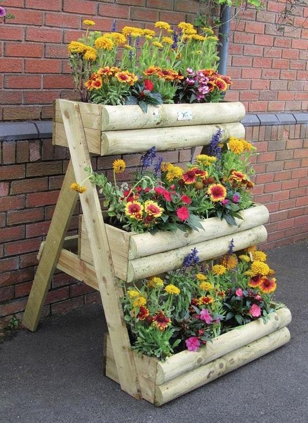 Multi Tier Wooden Garden Planter - Garden Site