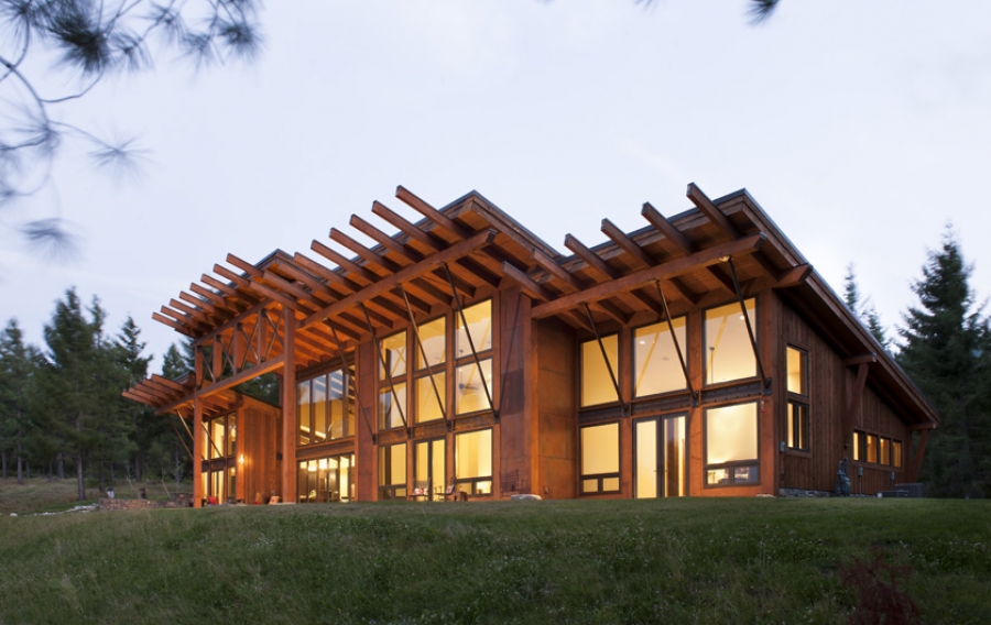 A striking home on a striking lot... PrecisionCraft Log and Timber Homes