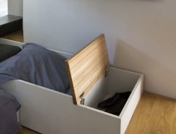 130 Square Foot Micro Apartment in Paris - Staircase Storage Space