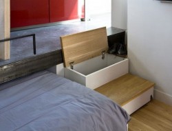 130 Square Foot Micro Apartment in Paris - Staircase Storage Space