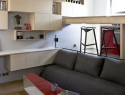 130 Square Foot Micro Apartment in Paris - Living Area