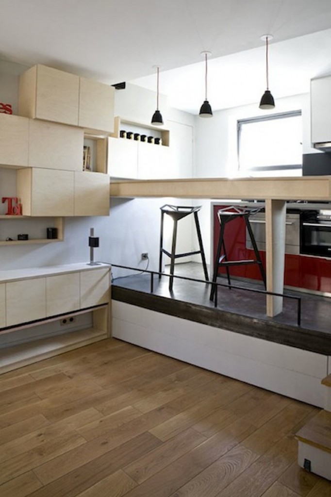 130 Square Foot Micro Apartment in Paris - Living Space