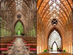 The Cooper Memorial Chapel in Arkansas is a lovely example of nature and architecture working together.