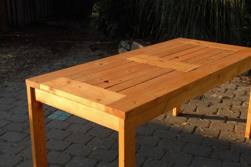 DIY Patio Table with Built-in Beer/Wine Coolers