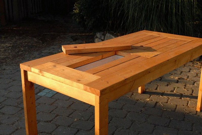 DIY Patio Table with Built-in Beer/Wine Coolers | The 