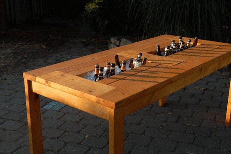 DIY Patio Table with Built-in Beer/Wine Coolers How To