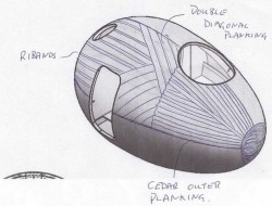 Floating Egg-Shaped Office - Sketch 2