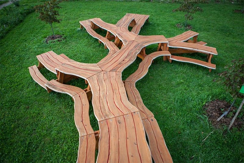Branching Wooden Table By Michael Beitz