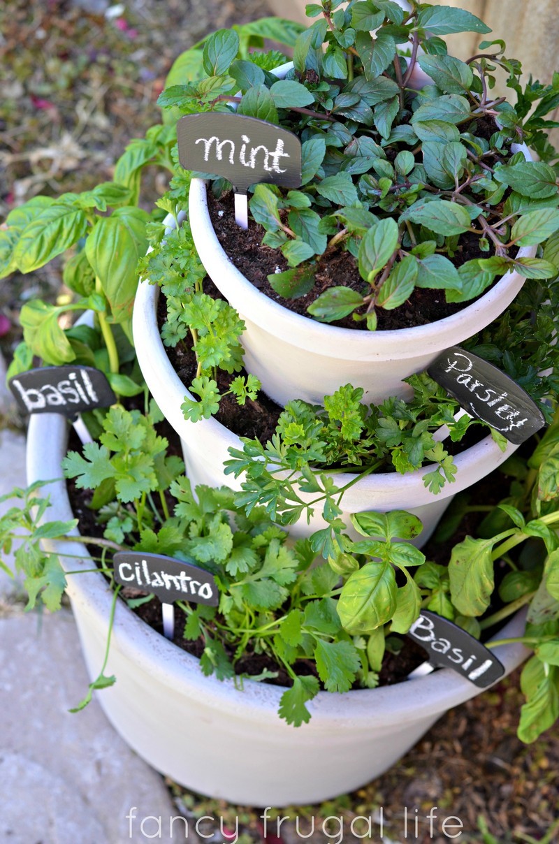 DIY Stacked Herb Garden - Fancy Frugal Life