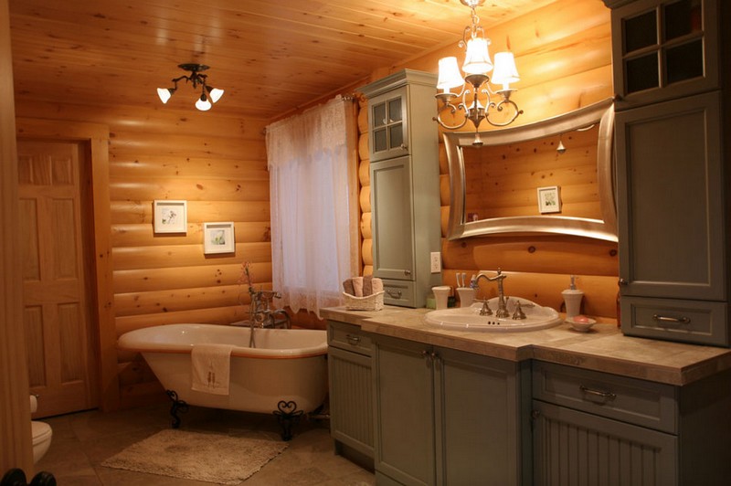 Log Homes Bathroom - Timber Block