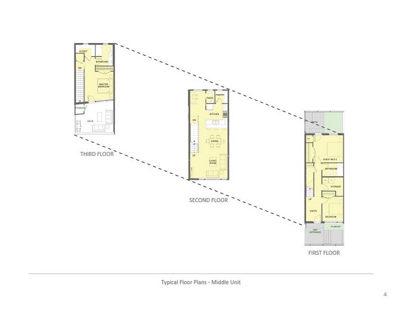 Harborview Townhouses - Typical Floor Plans - Middle Unit