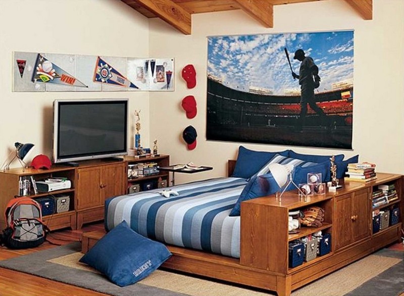 Sports Inspired Teenage Boys Bedroom
