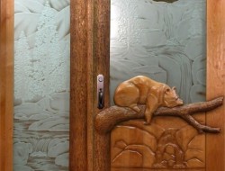 Sleeping bear door carved Ron Ramsey of Lake Tahoe