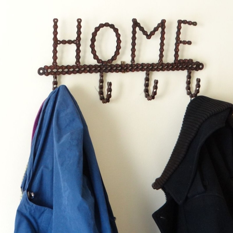 Recycled Bike Chain Home Coat Hooks