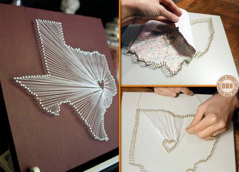 Why buy wall decor, when you can make one! Here's an idea that uses strings. Crafty or Tacky?