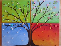Four Seasons Button Tree Wall Art - Busted Button