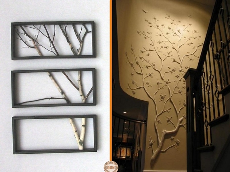 Here are two creative ways of using branches to create a unique feature wall. Which of the two would you like in your home?