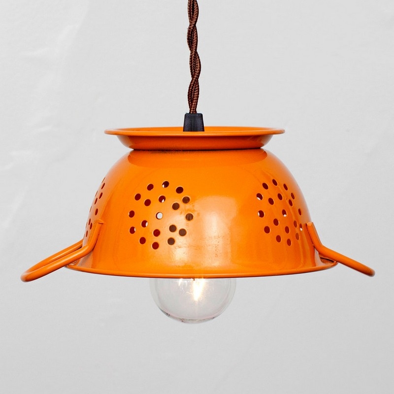 DIY Colander Pendant Lamp