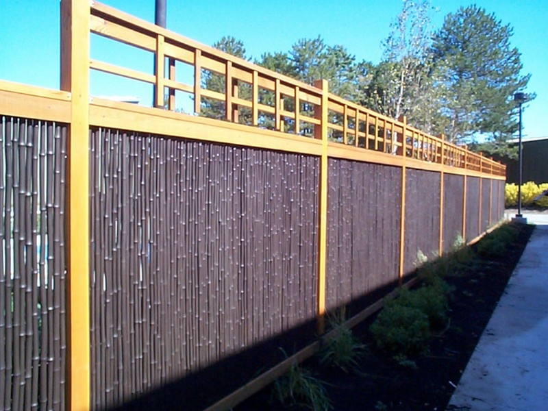 Black Rolled Bamboo Fence Panel - Bamboo Fencer