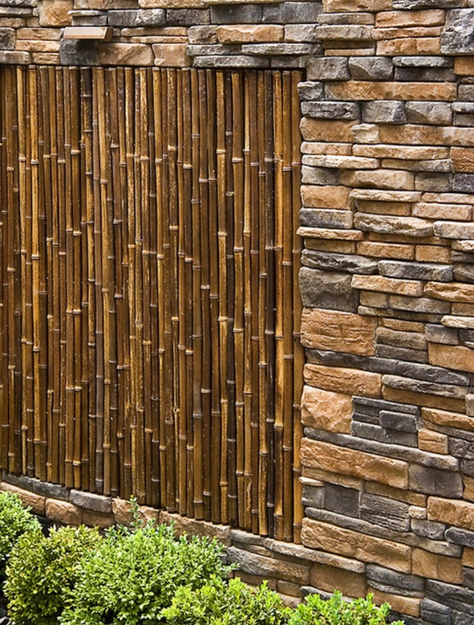 Culture Stone and Bamboo Garden Wall