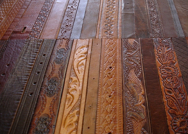 Leather Belt Flooring - The Awesomer