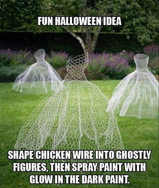 Looking for a fun Halloween decoration for your backyard? Here’s one that uses chicken wire.