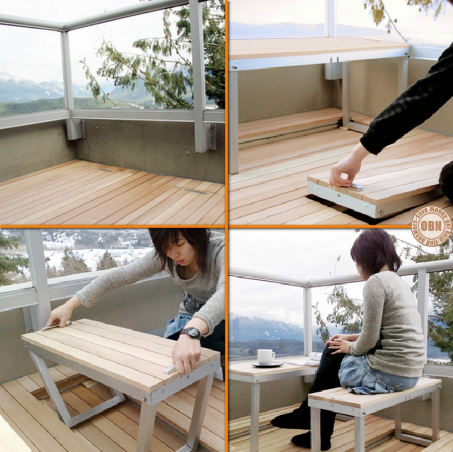 Small balconies and furniture can be a challenge. Here's a great solution!
