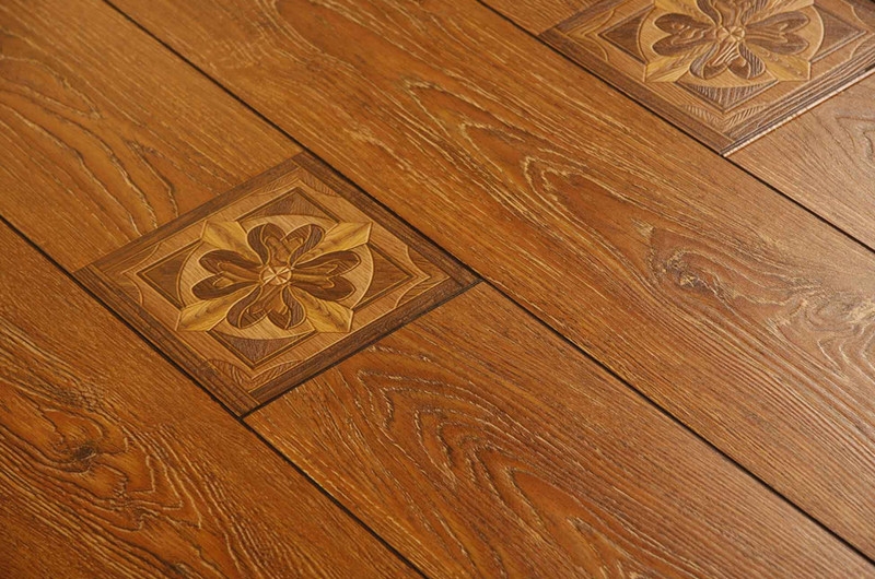 Laminate flooring with imprinted feature image