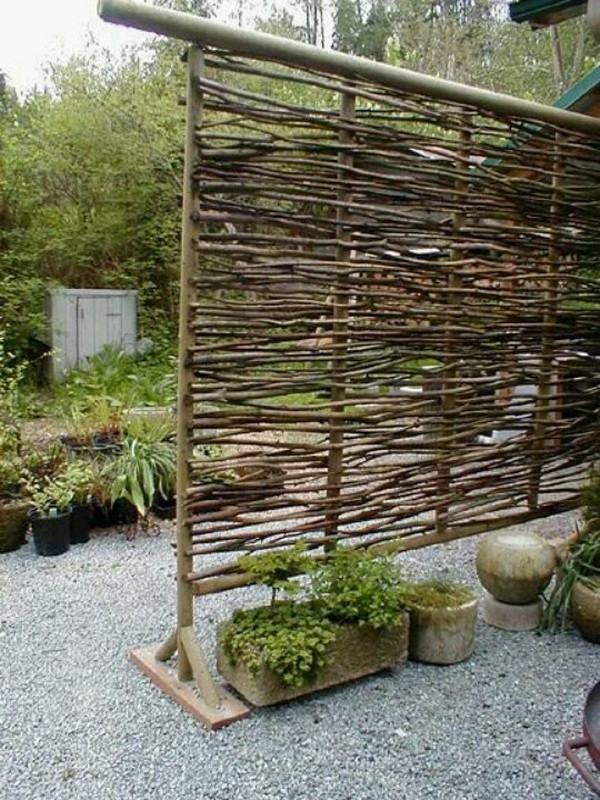 Don’t throw those fallen branches away yet. Why not make a privacy screen out of them?