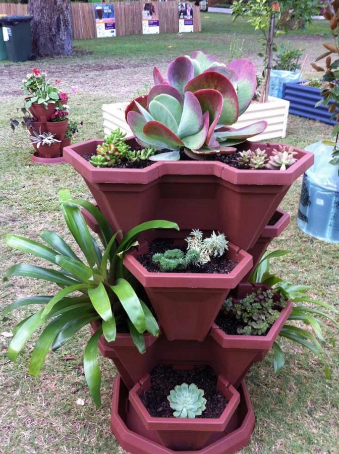 Stacked Pots for Succulents