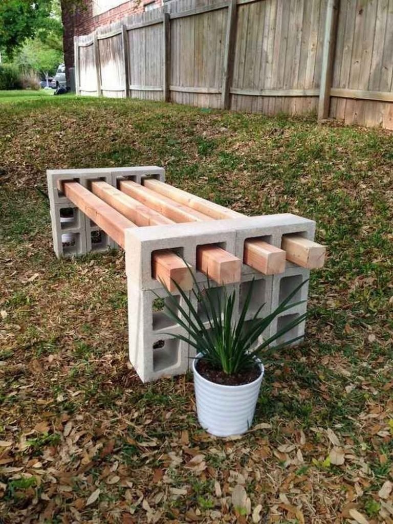 Cinder Block Outdoor Bench Samples