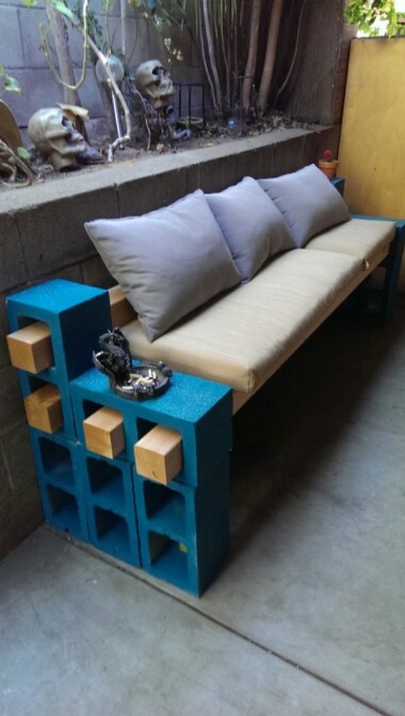 Cinder Block Outdoor Bench Samples