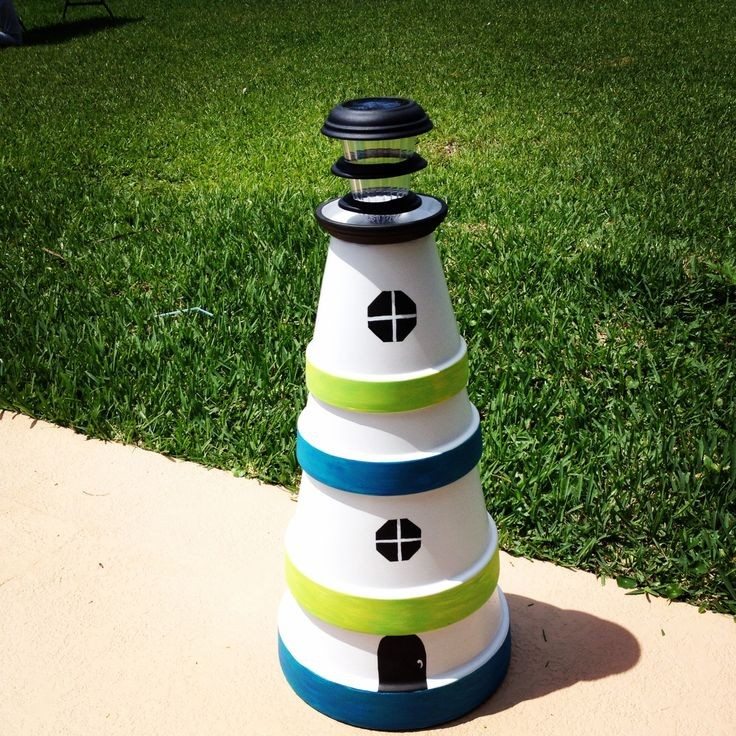 5 Easy Steps To Create A DIY Clay Pot Lighthouse Ideas - The Owner ...