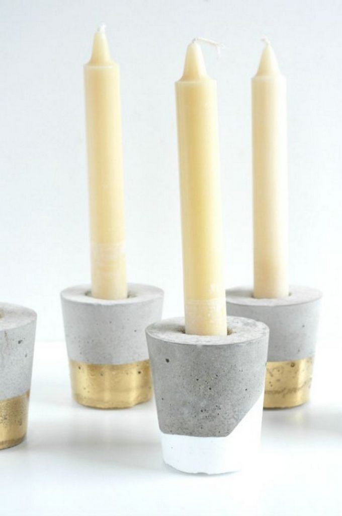 DIY Concrete Candle Holder Examples