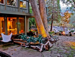 Evening around the firepit at Kaweah Falls