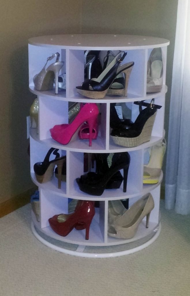 DIY Lazy Susan Shoe Storage | The Owner-Builder Network