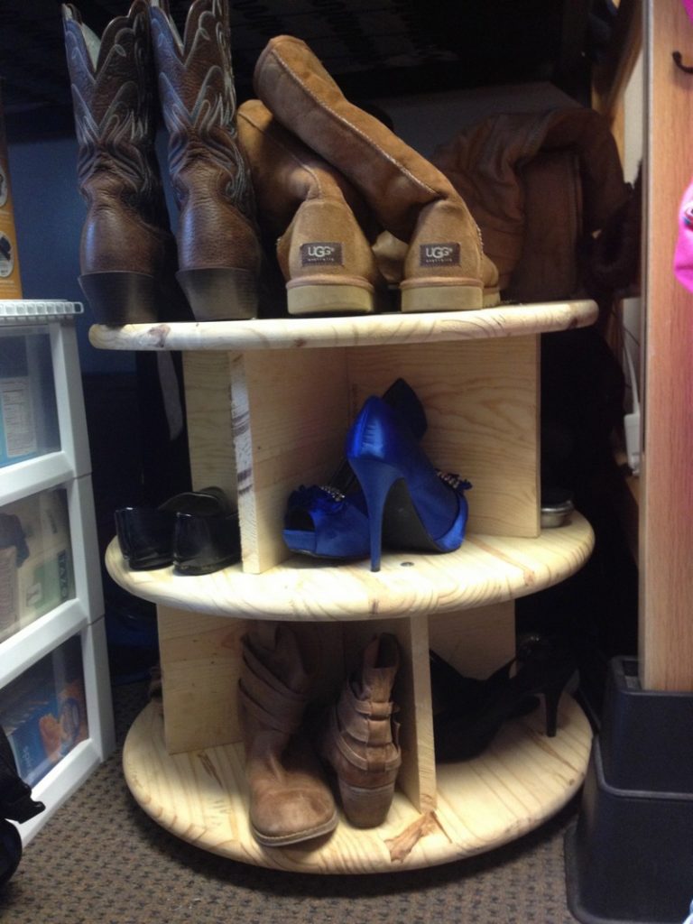 Lazy Susan Shoe Storage Examples