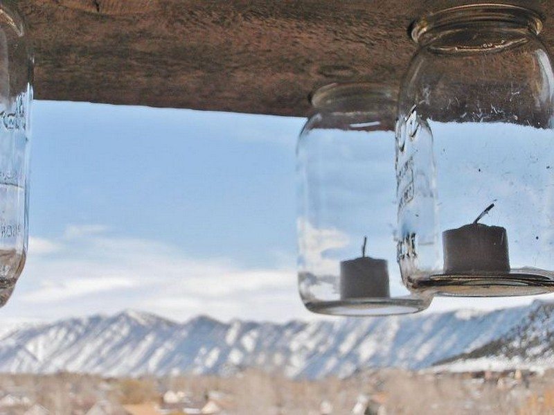 Mason Jar Chandelier Candle