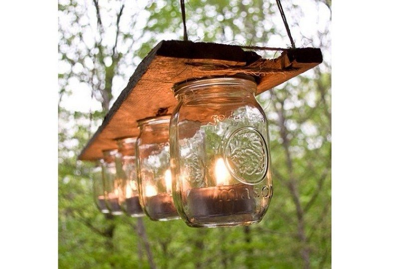 Mason Jar Chandelier Candle